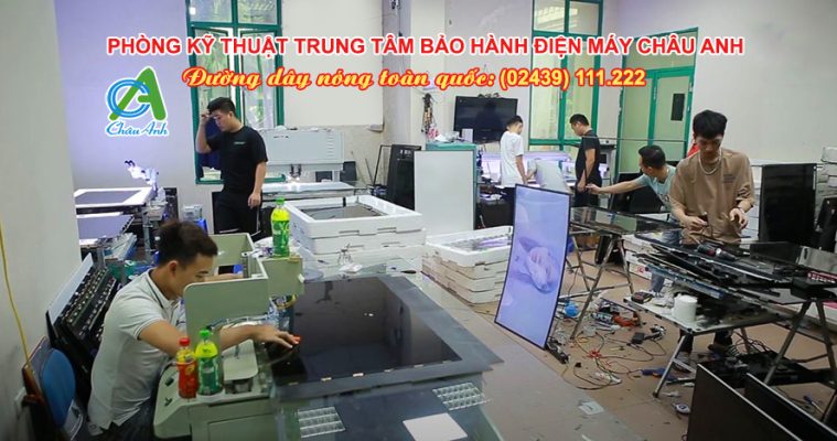 Phòng kỹ thuật sửa chữa tivi Của Trung tâm bảo hành sửa chữa ĐIện máy Châu Anh