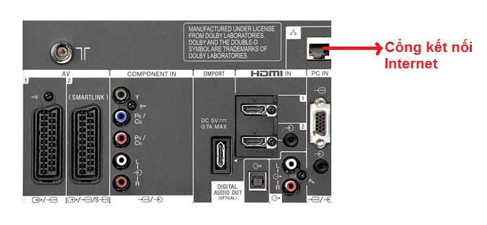 Cổng Ethernet hoặc wifi