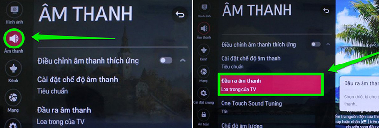 Chọn Đầu ra âm thanh