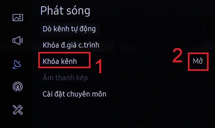 chọn Khóa kênh