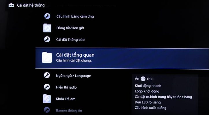 Cách reset tivi Sony bằng phím cứng không cần điều khiển