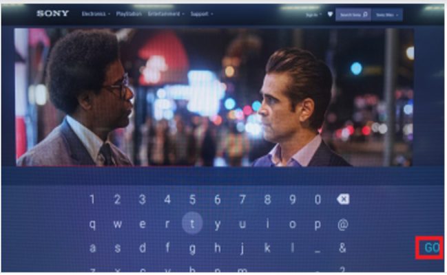 Nhấn nút Enter để sử dụng bàn phím trên màn hình, nhập vào từ khóa tìm kiếm mong muốn