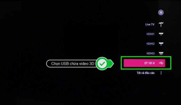 Chọn USB có video 3D