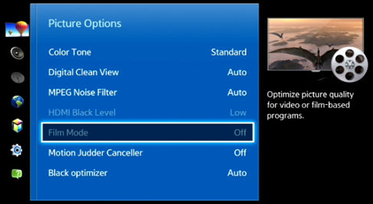 chọn mục “Film Mode