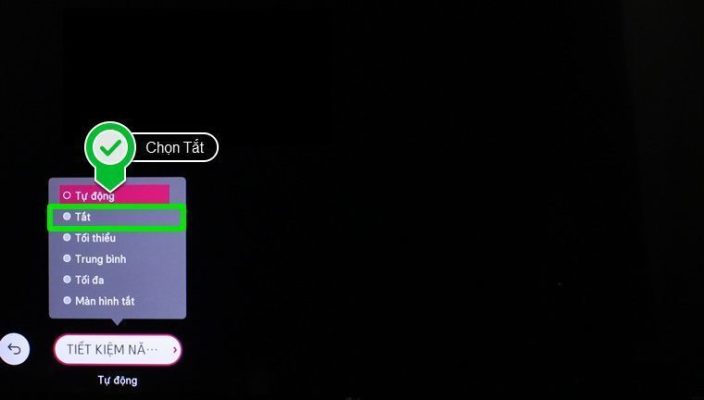 Tắt chế độ tiết kiệm năng lượng