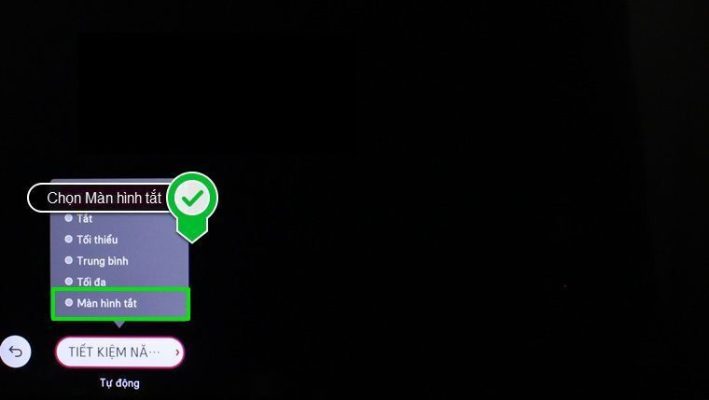 Chọn Màn hình tắt