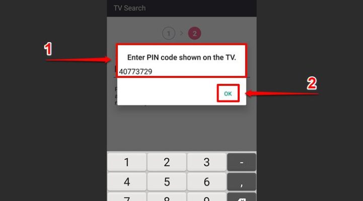 Nhập mã pin và chọn OK