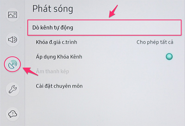 Các bước dò kênh trên tivi Samsung ngay tại nhà