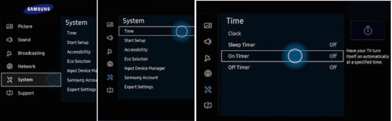 Hướng dẫn cách hẹn giờ bật trên tivi Samsung