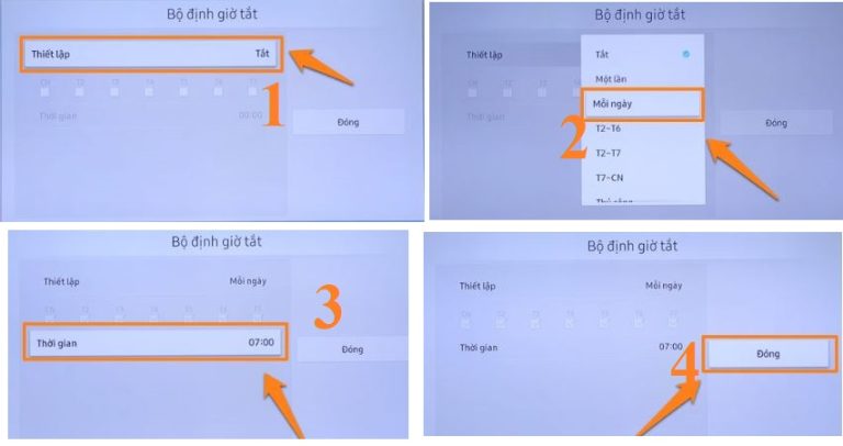 Hẹn giờ tắt với bộ định giờ tắt