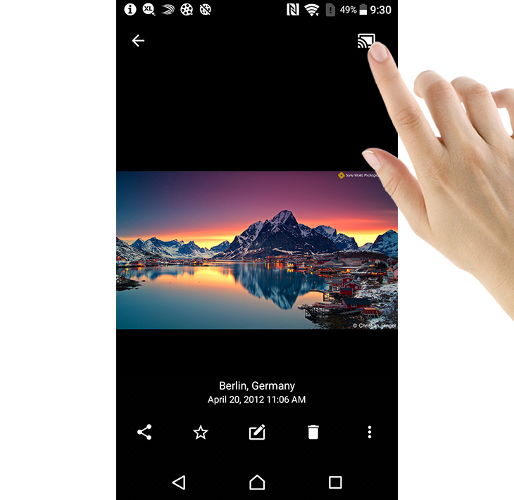 Trên điện thoại Sony