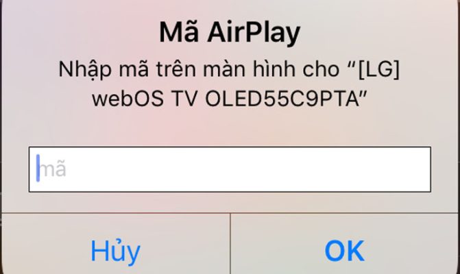 Nhập mã AirPlay