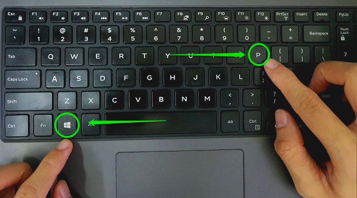 Chọn vào tổ hợp phím Windows P