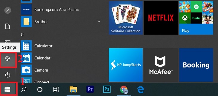  Chọn Settings (Cài đặt).