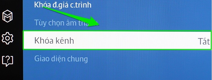 Khoá trẻ em thường nằm ở mục Cài đặt