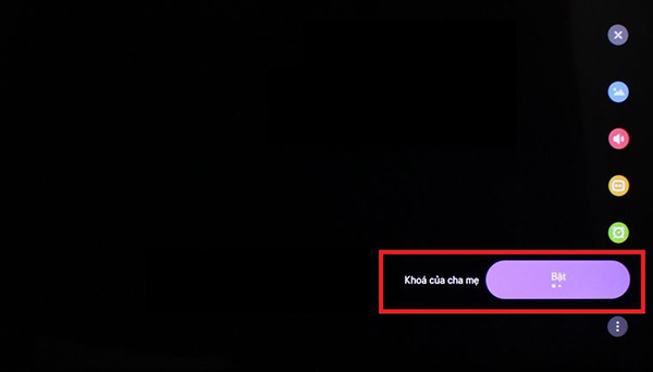 Kéo xuống mục Khóa của Cha Mẹ