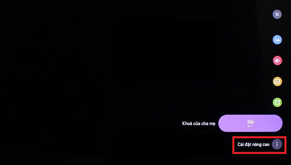 kéo xuống mục Cài đặt nâng cao