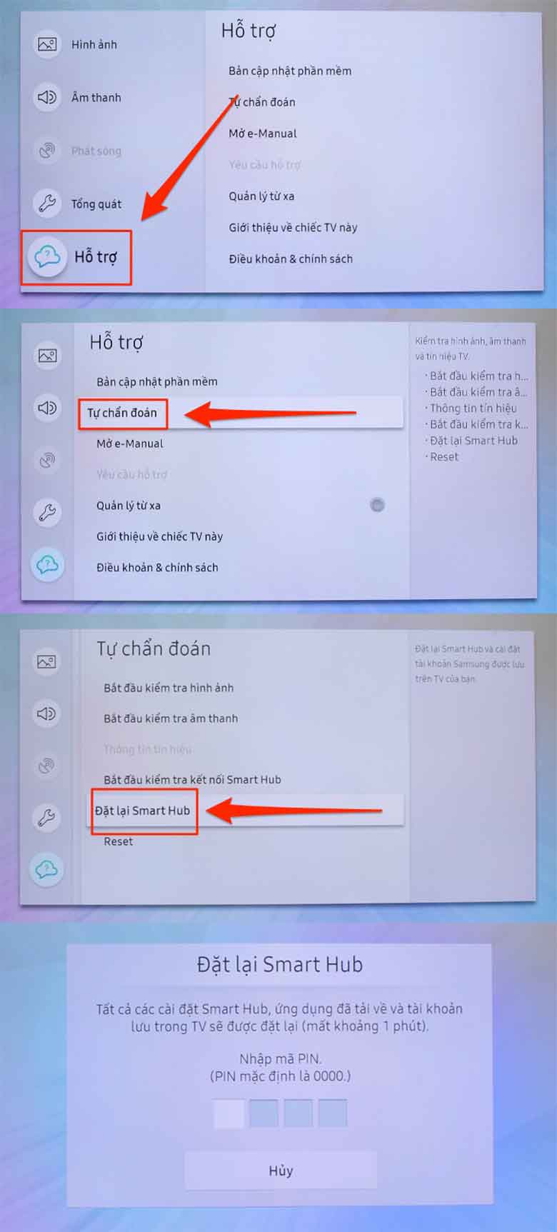 Nhập mã pin để hoàn thành reset ứng dụng