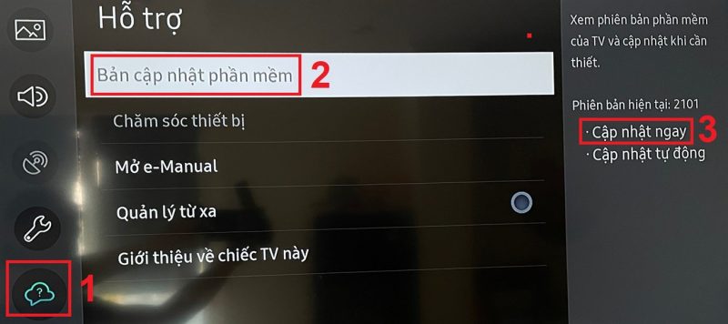 Cập nhật phần mềm TV lên phiên bản mới nhất.
