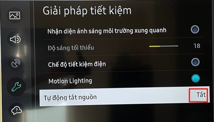 Cài đặt Giải pháp Eco tiết kiệm điện có thể khiến tivi Samsung tự động tắt