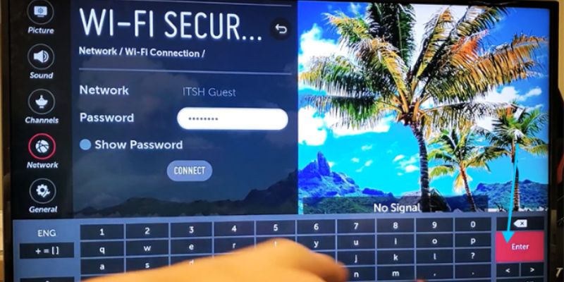 Nhập pass Wi-Fi và bấm Enter