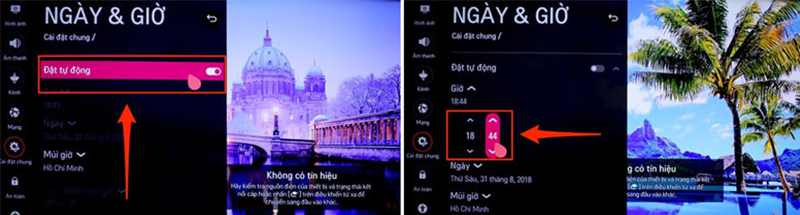 Tắt tính năng tự động để thiết lập thời gian thủ công
