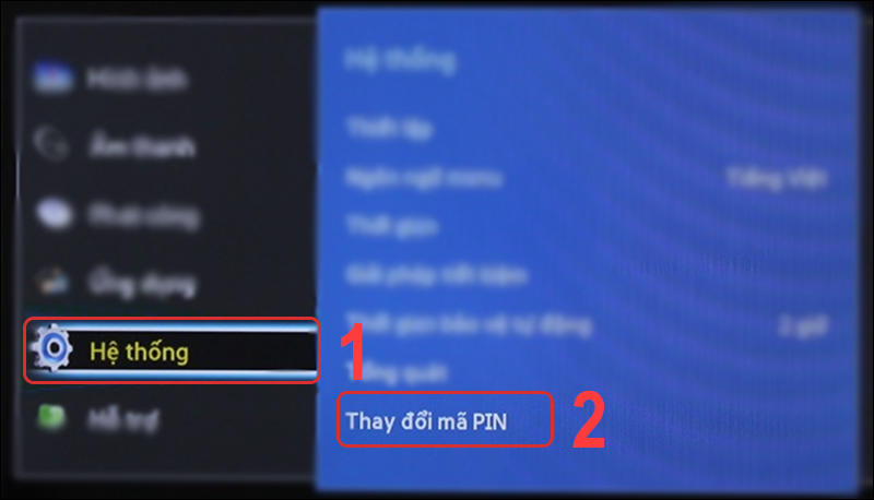 Nhấn MENU trên remote