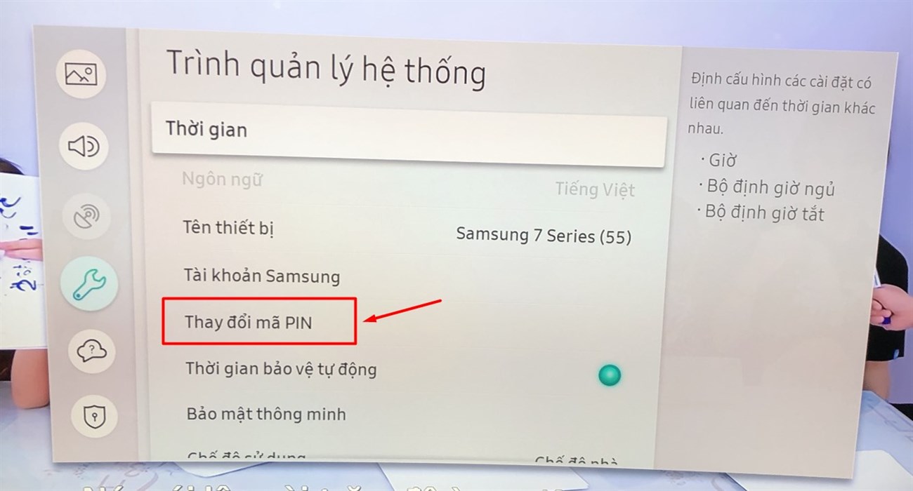 Cách thay đổi mã pin trên Smart tivi samsung