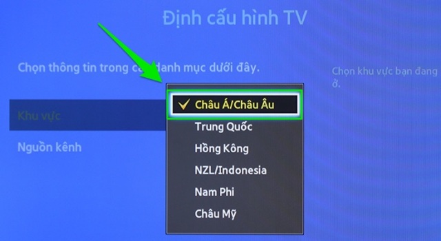 Chọn ngôn ngữ cài đặt cho tivi Samsung