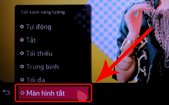 Chọn mục Tiết kiệm năng lượng.