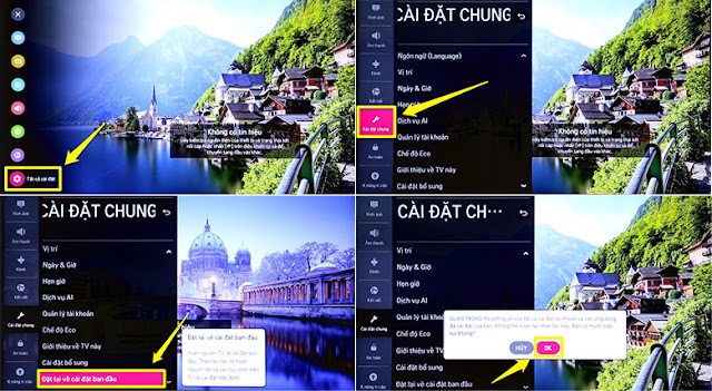 Khôi phục (reset) lại cài đặt gốc tivi LG 2019