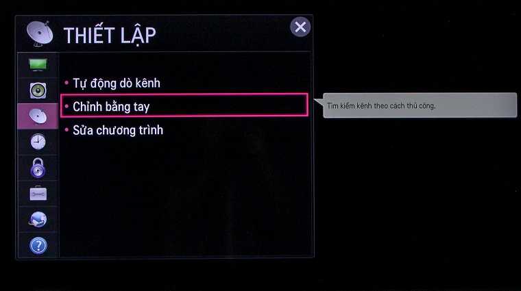 Dò kênh cho tivi Samsung
