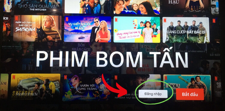 Chọn đăng nhập trên Netflix tivi thông minh