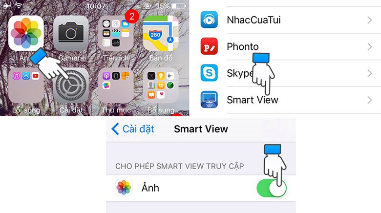 kết nối iPhone với tivi Samsung - cho phép truy cập ảnh