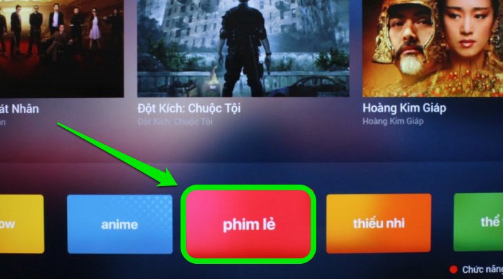 Chọn vào mục phim mà bạn muốn xem