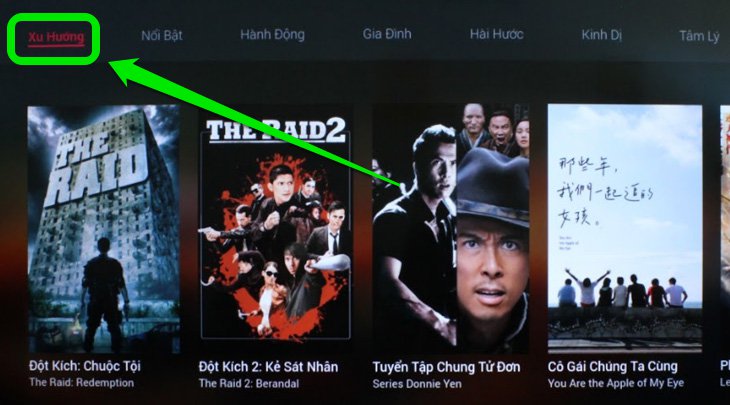 Chọn thể loại phim bạn quan tâm.