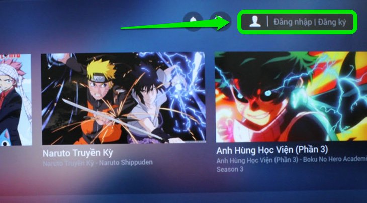 Tại giao diện chính của ứng dụng, bạn chọn vào mục "Đăng nhập | Đăng ký".