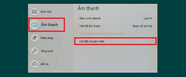 Vào mục Cài đặt chuyên môn