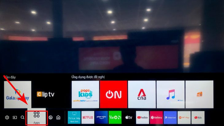 chọn đến mục APPS