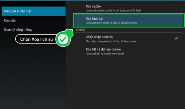 Chọn xóa lược sử