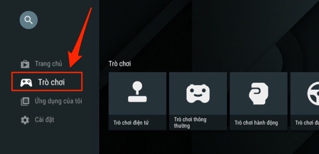 Chọn mục Trò chơi