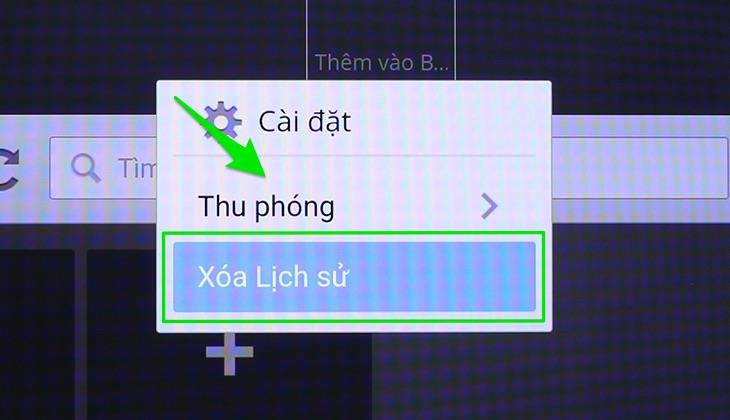 Xóa lịch sử trình duyệt trên tivi