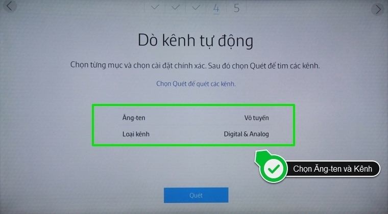 Dò kênh cho tivi
