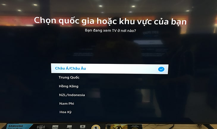 Bước đầu tiên bạn chọn quốc gia