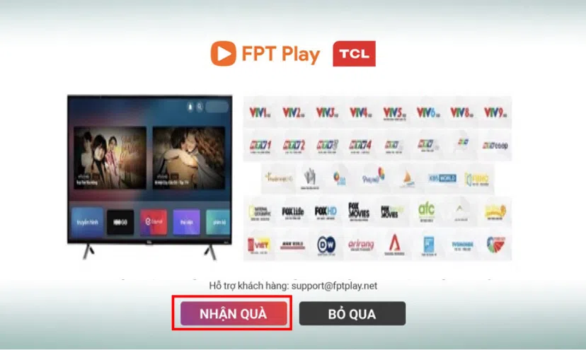 Cách kích hoạt FPT Play trên tivi TCL