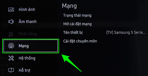 Hướng dẫn các bước kết nối mạng Wifi trên smart tivi Samsung