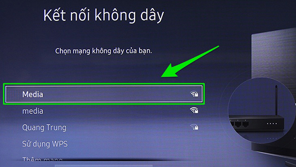 Hướng dẫn các bước kết nối mạng Wifi trên smart tivi Samsung