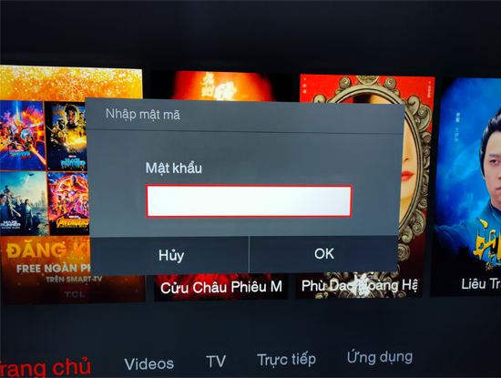 Nhập mật khẩu để khóa trẻ em