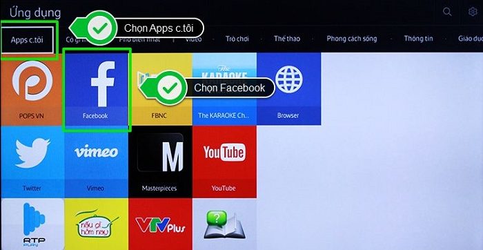 Sử dụng ứng dụng Facebook trên TV