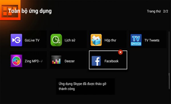 Ứng dụng cần xóa đã bị loại bỏ